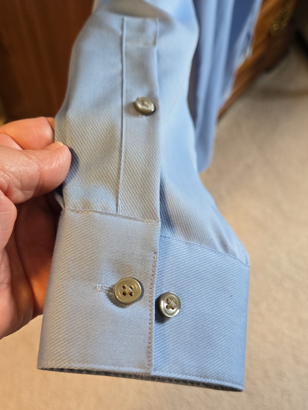 Calvin Klein Light Blue Men's 100% Cotton Dress Shirt 15  32/33 - Picture 4 of 10